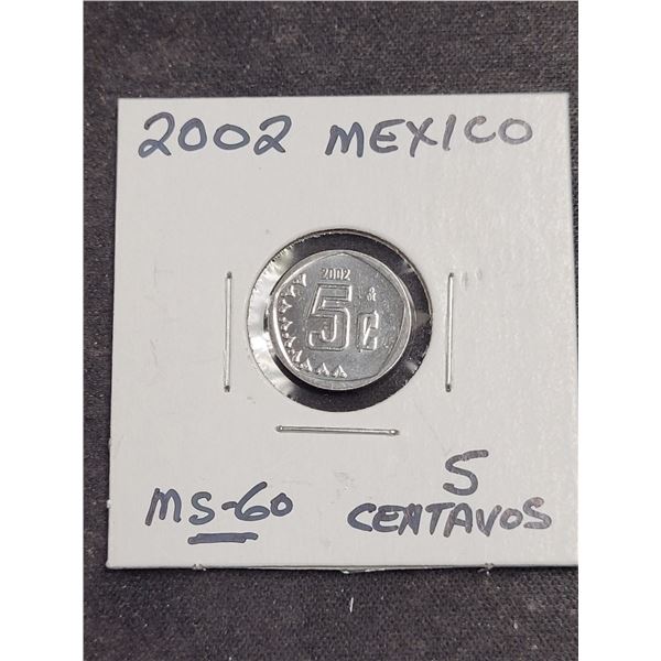 2002  Mexico 5 Centavos Coin