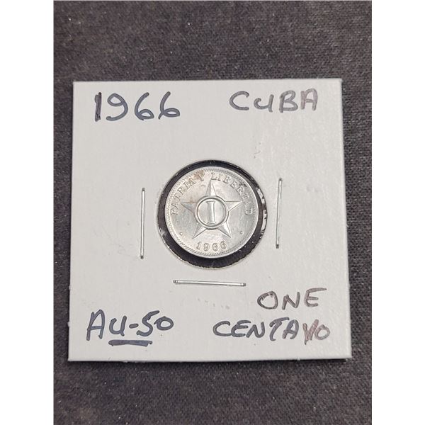 1966  Cuba One Centavo Coin