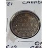 Image 2 : 1881  Canada Queen Victoria One Cent Coin