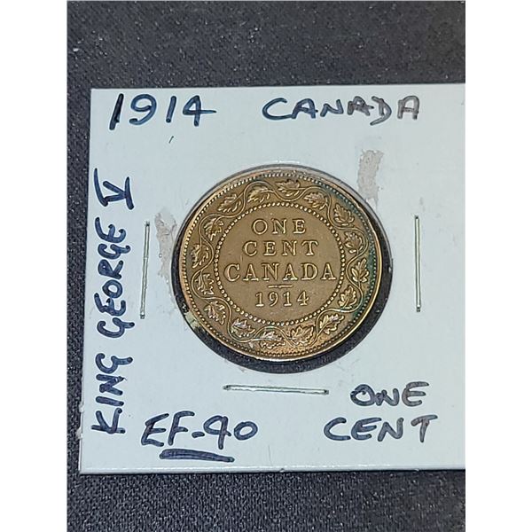 1914  Canada King George V One Cent Coin