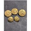 Image 2 : Lot of 5 Royal Canadian Air Force King Crowns Brass Officer's Buttons (2 diffrent sizes) (Made in Mo