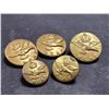 Image 3 : Lot of 5 Royal Canadian Air Force King Crowns Brass Officer's Buttons (2 diffrent sizes) (Made in Mo