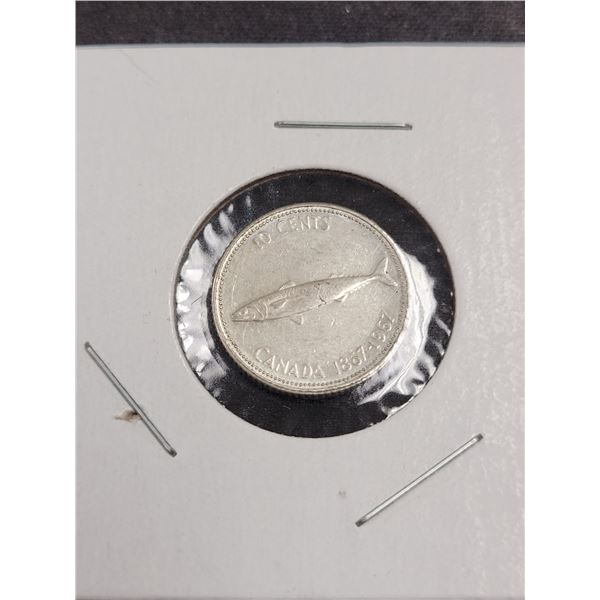1867-1967 Canada Centennial Silver Fish Dime