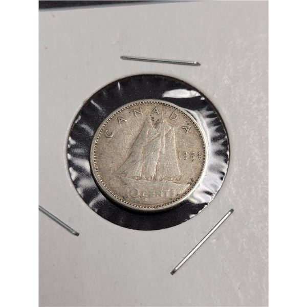 1964 Canada Queen Elizabeth Silver Dime