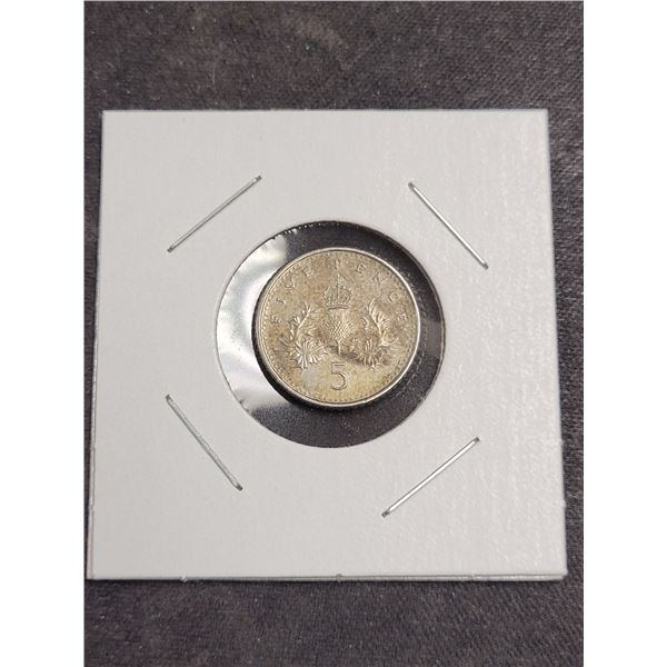 1996 United Kingdom - Great Britain England 5 Pence Coin