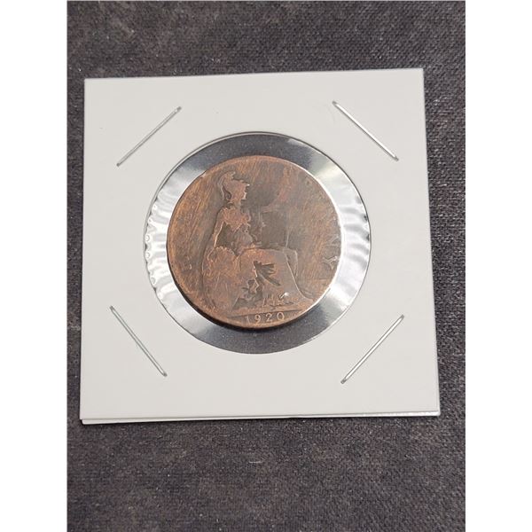 1920 United Kingdom - Great Britain England Penny 1 Cent Coin