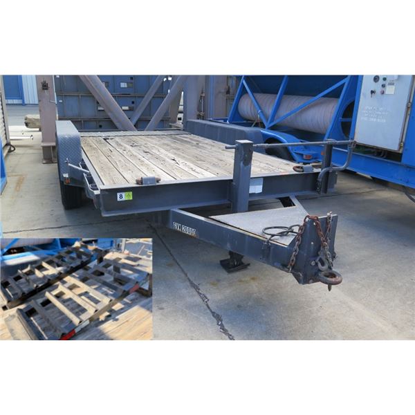 Triple Axle Equipment Hauling Trailer, 14 Ft. Long, GVW 20,000 Lbs, w/ Ramps!