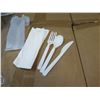 Image 3 : Qty 11,250 Medium Weight Compostable PLA Knife, Fork, Spoon, Napkin Sets, D-PLA-FKSN
