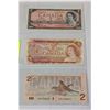 Image 1 : THE LAST 3 CANADA $2 BILLS 1954,1974,1986
