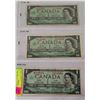 Image 1 : 1967 ONE DOLLAR MODIFIED HAIR SET OF 3 BANK NOTES