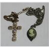 Image 1 : ESTATE CAMEO & CROSS NECKLACES TOGETHER-ESTATE