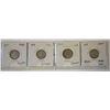 Image 2 : 4 SILVER DIMES 1945, 1946, 1947 & 1947 MAPLE LEAF