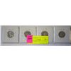 Image 1 : 4 SILVER DIMES 1958, 1960, 1961 & 1962