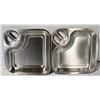 Image 1 : 2 PCS COMPARTMENT STAINLESS STEEL DINNER PLATE