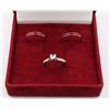 Image 1 : RING HEART GRAIN TITANIUM COLOR RING THREE LAYER S