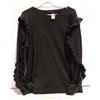 Image 1 : WOMENS CASUAL CREW NECK RUFFLE TOP WINTER SWEATER