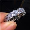 Image 1 : NEW SZ 7 FULL CIRCLE INLAID TRIANGULAR CRYSTAL RING