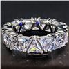 Image 2 : NEW SZ 7 FULL CIRCLE INLAID TRIANGULAR CRYSTAL RING