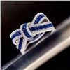 Image 2 : NEW SZ 7 RIBBON BOW STYLE CRYSTAL RING