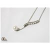 Image 1 : HEART BALANCE BEAM PEARL SILVER NECKLACE 16" 925