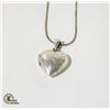 Image 1 : 16" SILVER NECKLACE & HEART LOCKET 925