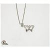Image 1 : ITALIAN SILVER BOXLINK NECKLACE / BUTTERFLY 20"