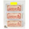 Image 2 : LOT OF THREE 1954 2 DOLLAR BILLS