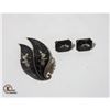 Image 1 : VINTAGE SIAM STERLING BROOCH & EARRINGS - PRE