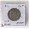 Image 1 : 1911 92.5% SILVER 50 CENTS