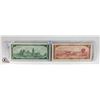 Image 2 : LOT OF 2 ONE AND TWO DOLLAR BILLS