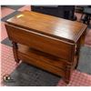 Image 1 : SOLID WOOD WINGED SIDE TABLE 13" X 27" X 21"