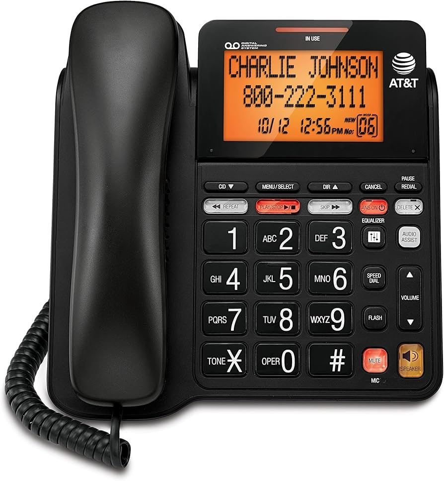 NEW AT&T CORDED ANSWERING SYSTEM WITH BACKLIT