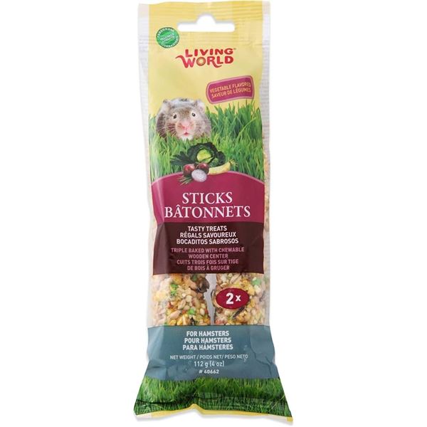 NEW 3 X 112G LIVING WORLD STICKS FOR HAMSTERS