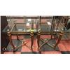 Image 1 : TWO GLASS COFFEE TABLES L 24" X 24" X 24.5"