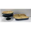 Image 1 : WOOD SERVE SET BLUE 4 PC