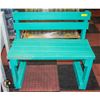 Image 1 : 1 TEAL COLORED BENCH 35" L X 19" W X 32" H