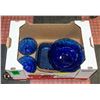 Image 1 : GLASS SERVE SET COBALT BLUE 4 PC