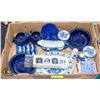 Image 1 : FLORAL COBALT SERVE SET 14 PC