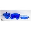 Image 1 : GLASS SERVE SET COBALT BLUE 7 PC