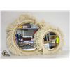Image 1 : PAIR OF ROUND MACRAME MIRRORS