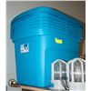 Image 1 : LOT OF RUBBERMAID BLUE BINS & LIDS