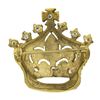 Image 3 : Vintage 18k Gold .65 ctw Diamond Textured Bead Crown Tiara Fleur De Lis Pin Broo