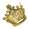 Image 4 : Vintage 18k Gold .65 ctw Diamond Textured Bead Crown Tiara Fleur De Lis Pin Broo