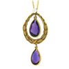 Image 2 : Antique 14k Gold Art Nouveau Brassler Co. Amethyst Pearl Dangle Lavalier Pendant
