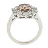 Image 2 : Platinum & 18k Gold GIA Fancy Pinkish Brown Diamond Flower Halo Engagement Ring