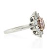 Image 5 : Platinum & 18k Gold GIA Fancy Pinkish Brown Diamond Flower Halo Engagement Ring