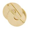 Image 4 : Retro Vintage Krementz 14k Gold Grooved Interlocking Round Disc Pearl Pin Brooch