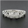 Image 3 : Antique Art Deco Platinum 1.29 ctw GIA Old Mine Diamond Engraved Engagement Ring
