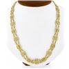 Image 1 : Estate 21K Yellow Gold Dual Fancy Navette Marquise Filigree Link Chain Necklace