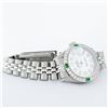 Image 4 : Rolex Ladies Quickset Stainless Steel White Diamond And Emerald 26MM Datejust Wr